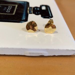 Gold plated hammered stud earrings